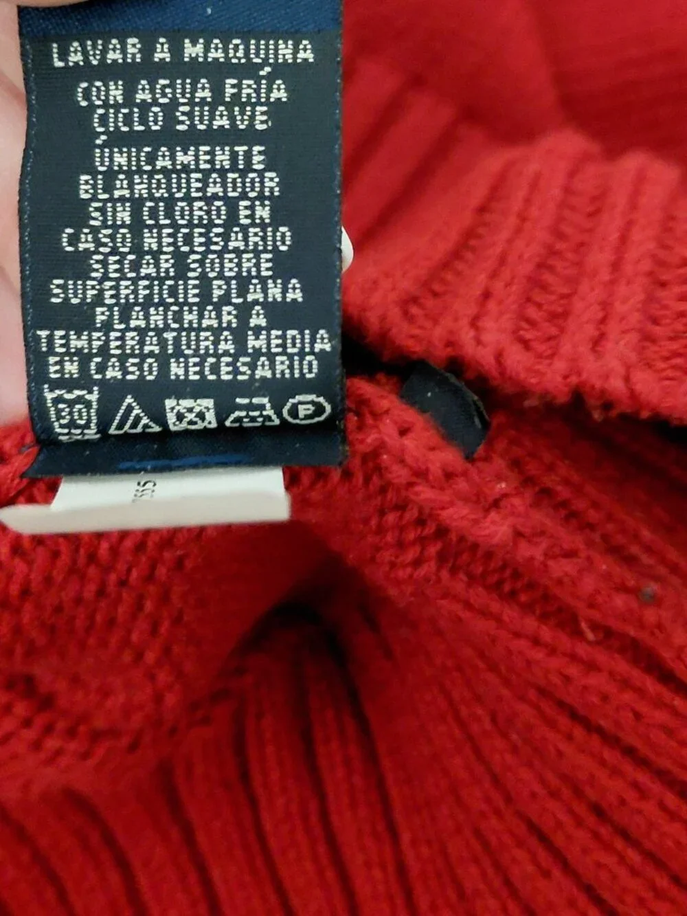 Vintage Polo Ralph Lauren Mens Red Cotton Quarter Zip Sweater Medium Flag Back